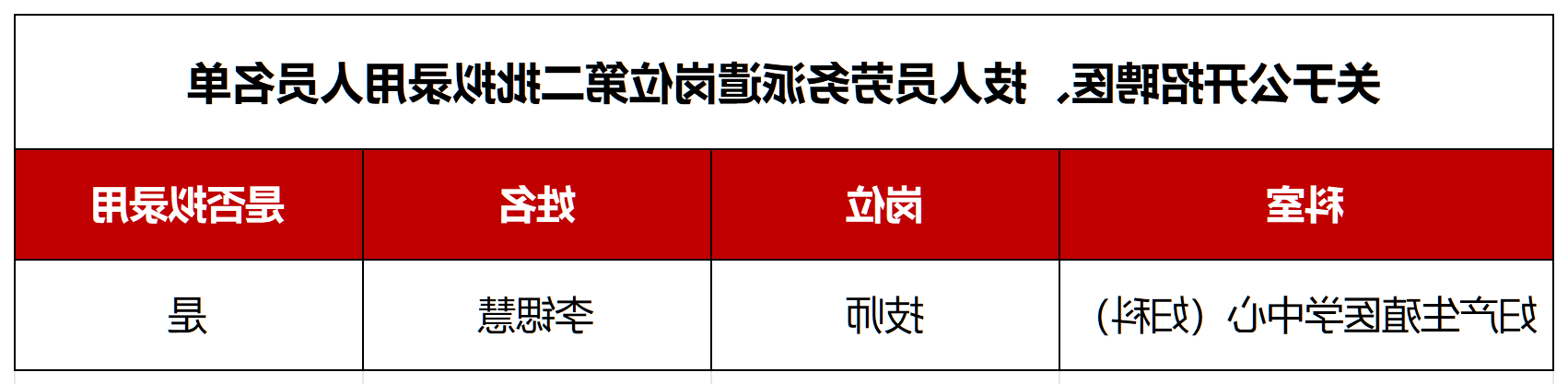 关于公开招聘医、技人员劳务派遣至南华大学附属第一医院工作岗位第二批拟用人员名单（公示）_Sheet1(1)